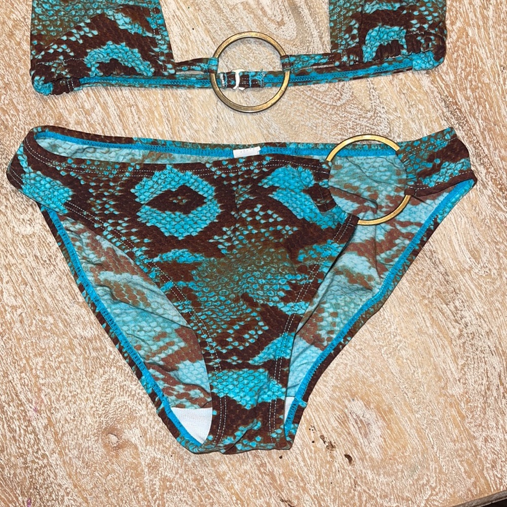 Aguaclara Peruvian Brand Animal Print Bikini Snake Snakeskin Swimsuit Y2K - Picture 3 of 4
